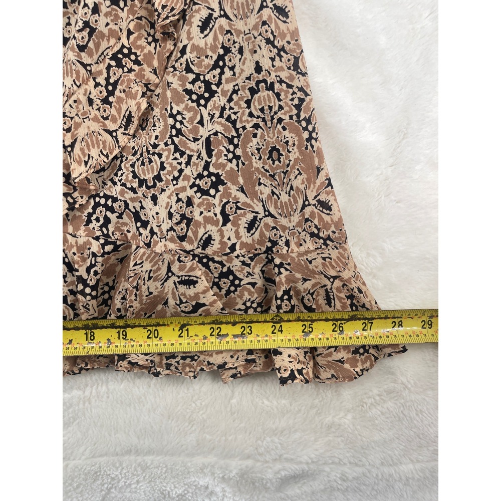 VTG Harolds Skirt Tan Black Damask Cotton Silk Ruffle Tiered Midi  Sz 10 Classic - Picture 8 of 9